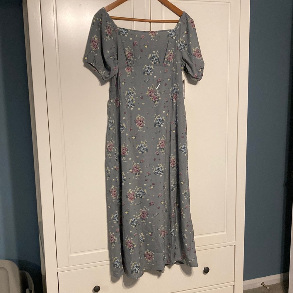 Grey dress large from Disney floral pattern NWT sold out no longer available